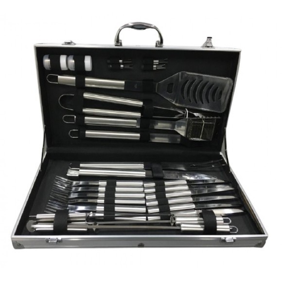 KIT CHURRASCO DE INOX 28PCS