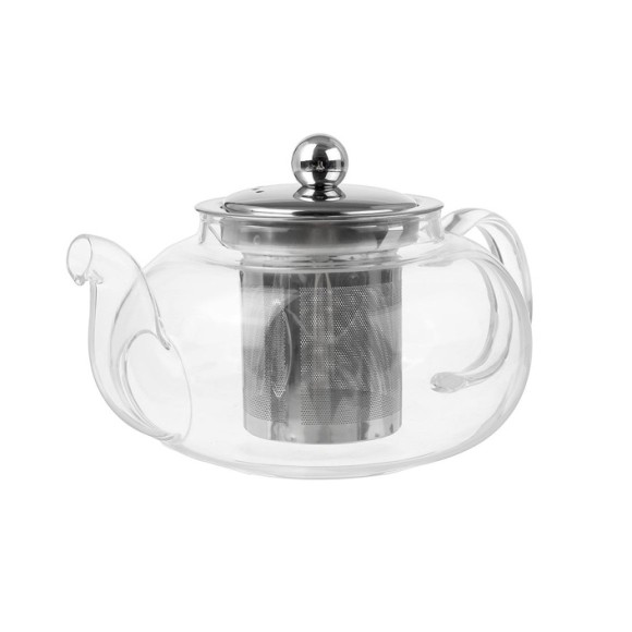 CHALEIRA DE VIDRO 600ML COM INFUSOR DE INOX