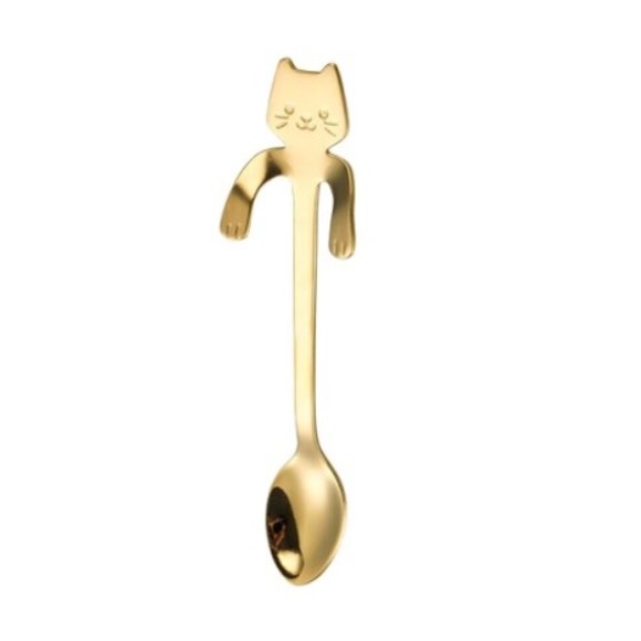 COLHER DE INOX GATINHO GOLD